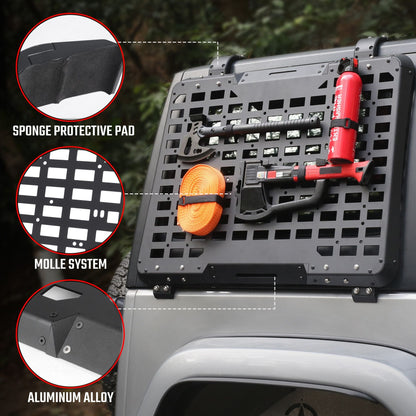 Rear Window Storage Panel,Window Cargo Shelf Compatible with Jeep Wrangler 2007-2018 JK 4 Doors Tactical Storage System Multifunctional Flank Kit 2PCS