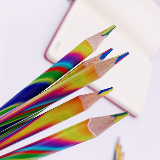 12 Pieces/set Of Triangle, Four Color, One Core, Colored Pencils, Rainbow Pens, Colored Pencils, Student Drawing Tools