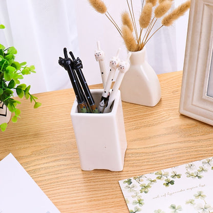 4pcs Creative Tail Cat Cute Cartoon Gel Pen 0.38mm Black Refill
