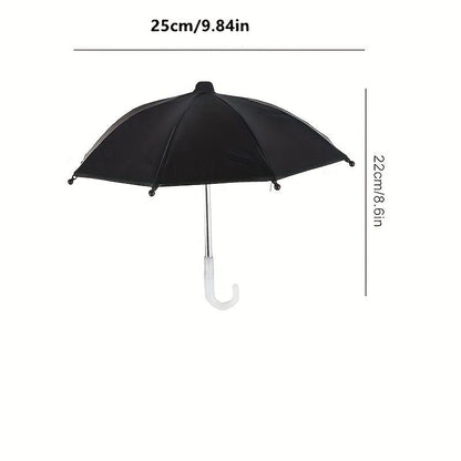 Motorcycle Bicycle Mobile Phone Holder Umbrella, Portable Waterproof Anti-permeability Mini Umbrella Smartphone Motorcycle Decoration Accessories