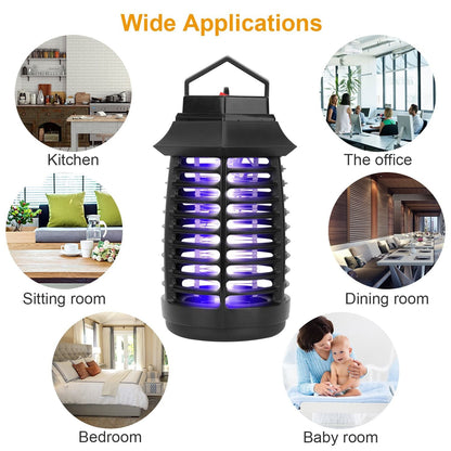 Bug Zapper Electric UV Mosquito Killer Lamp Insect Killer Light Pest Fly Trap Catcher Harmless Odorless Noiseless Narrow Safe Gap For Home Restaurant