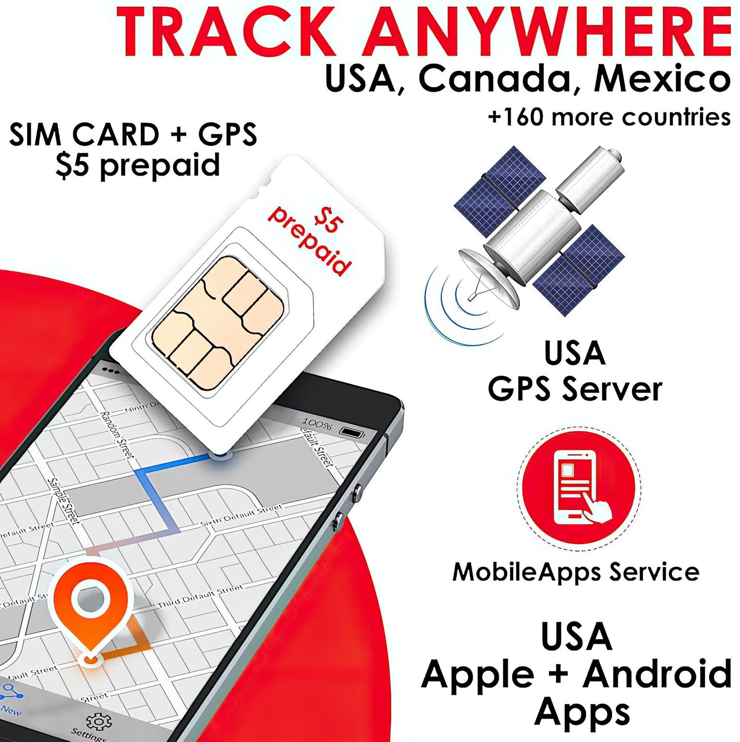 GSM SIM Cards for GPS Tracker 2G 3G 4G 5G LTE ( Use AT&T Network )