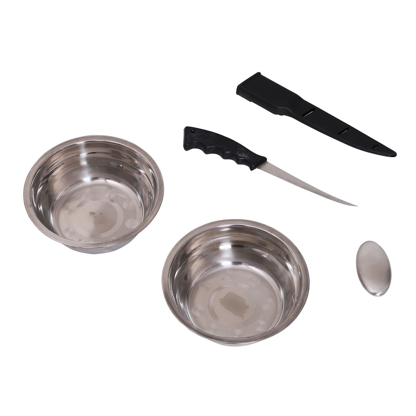 Outsunny Camping Table 50 with Sink Faucet Stainless Steel Basins Fish Cleaning