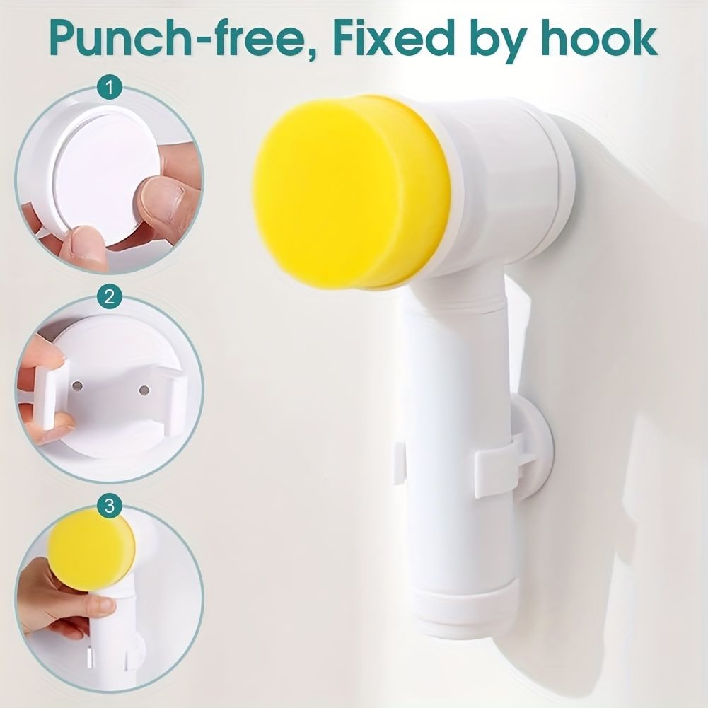 ZaneForest Electric Spin Scrubber, Electric Cleaning Brush With 3 Brush Heads, Bathroom Rechargeable Scrub Brush,Shower Scrubber For Cleaning Wall/Bathtub/Toilet/Window/Kitchen/Sink/Dish/Grout