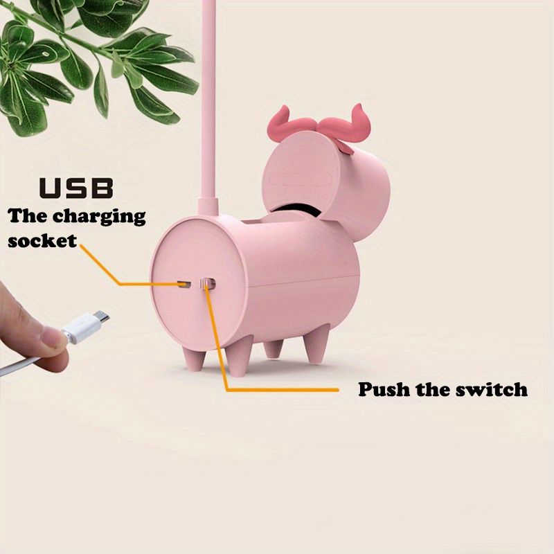 Cute Cartoon USB Fans With Pen Holder Pencil Sharpener; Rechargeable Fan For Children Business Gift