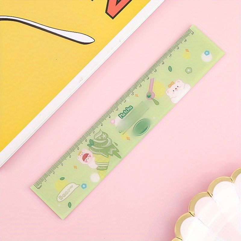 Cartoon Acrylic Ruler Student Office Drawing Measuring Ruler Color Cute 7.87inch Ruler Daily Office Supplies