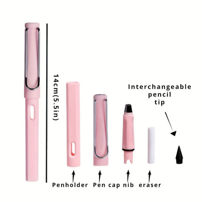 5pcs Of Timeless Pencils With Different Colors,pencils That Can Always Replace Pencil Tips,inkless Pencils That Can Always Be Used With Black Technology, Pencil Sets For Painting And Writing