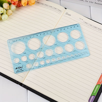 1pc Creative Plastic Transparent Drawing Square Ruler Measuring Tool Learning Stationery Drawing Template