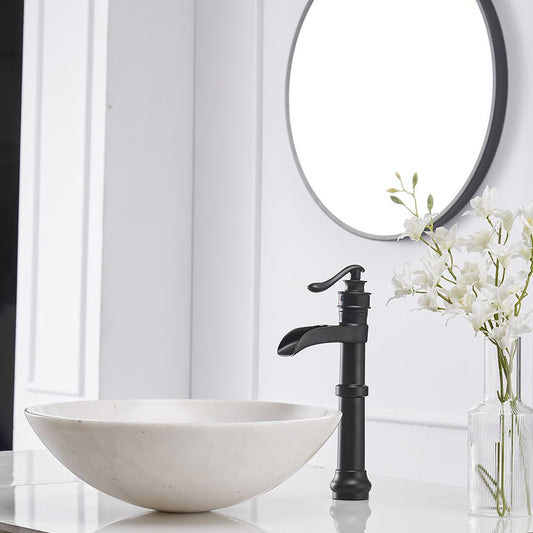 Waterfall Single Hole Single-Handle Vessel Bathroom Faucet With Pop-up | Faucets | Kitchen + Metal