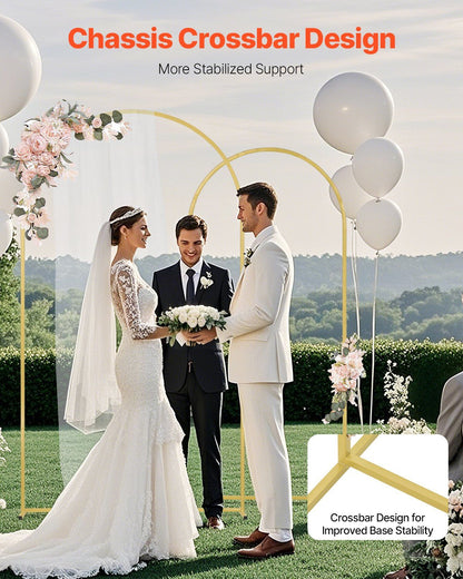 VEVOR Metal Arch Backdrop Stand Set of 2 Stand with Case Connection for Wedding