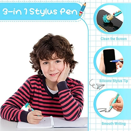 2PCS/5PCS Mop Pen Screen Cleaning Pen With Motivational Quotes 3 In 1 Stylus Dusting Pen For Kids And Unisex Ink Rollerball Pen School Office Motivational Stylus,Line Point 0.1cm/0.03in, Black Refill