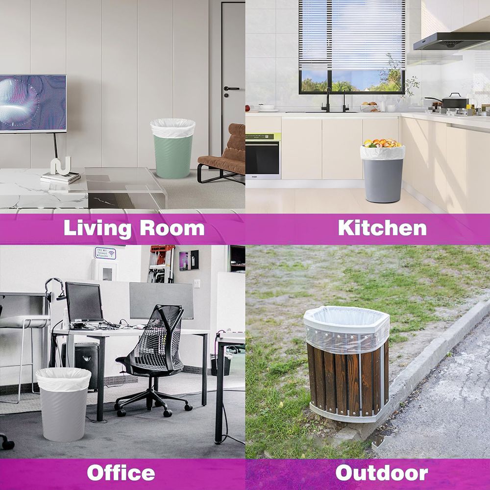 Boxed Disposable Garbage Bag 270 Pieces Puncture Tear Resistant Trash Bags, 8 Gallon Capacity, Kitchen Drawstring Garbage Bags Fresh Clean Scent With Lemon Mint Scent