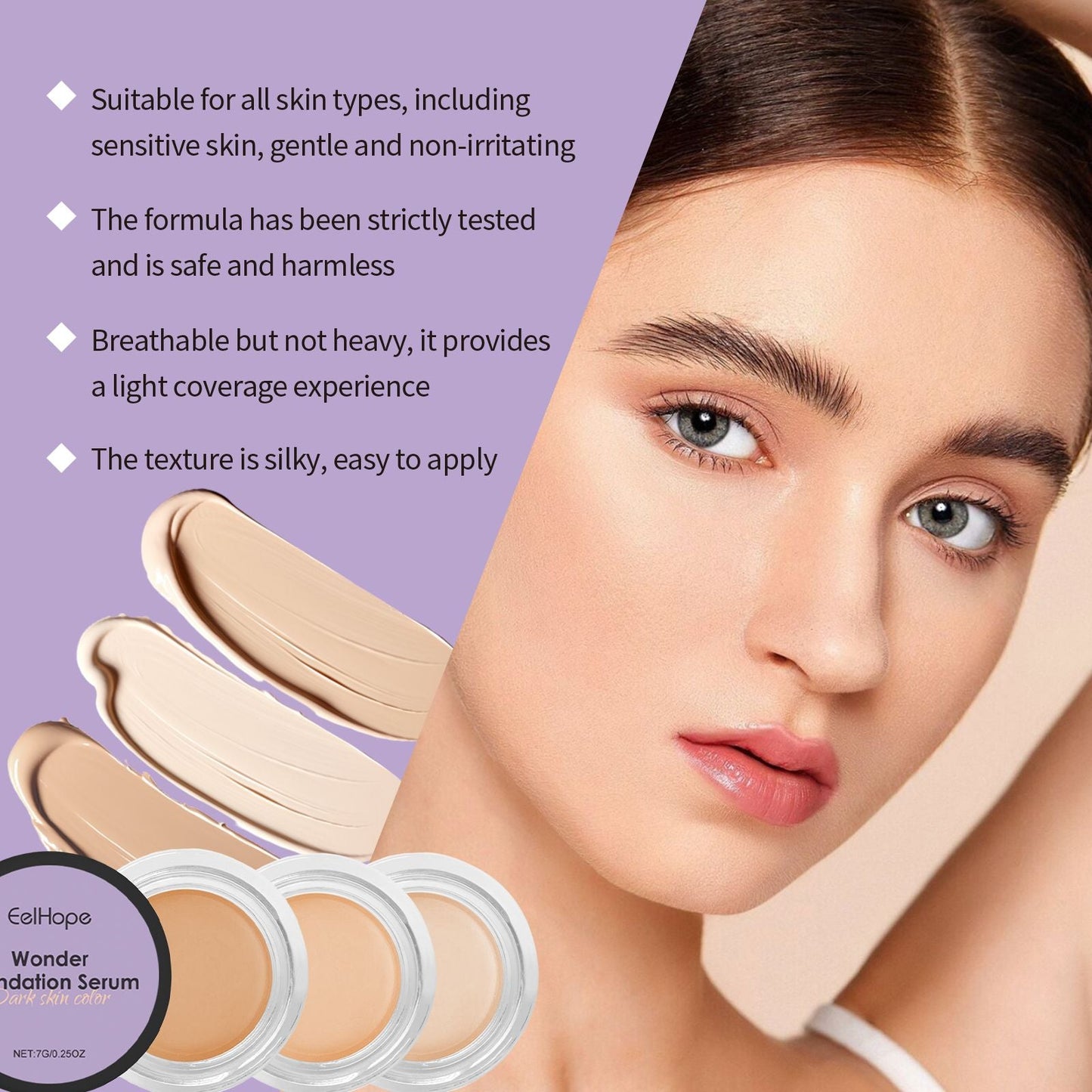 Eelhope Long Lasting Moisturizing Concealer Long Lasting Moisturizing Natural Concealer Is Waterproof, Sweat Resistant And Lightweight Without Removing Makeup