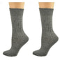 Classic Cable Knit Acrylic Crew Socks 2 pair pack
