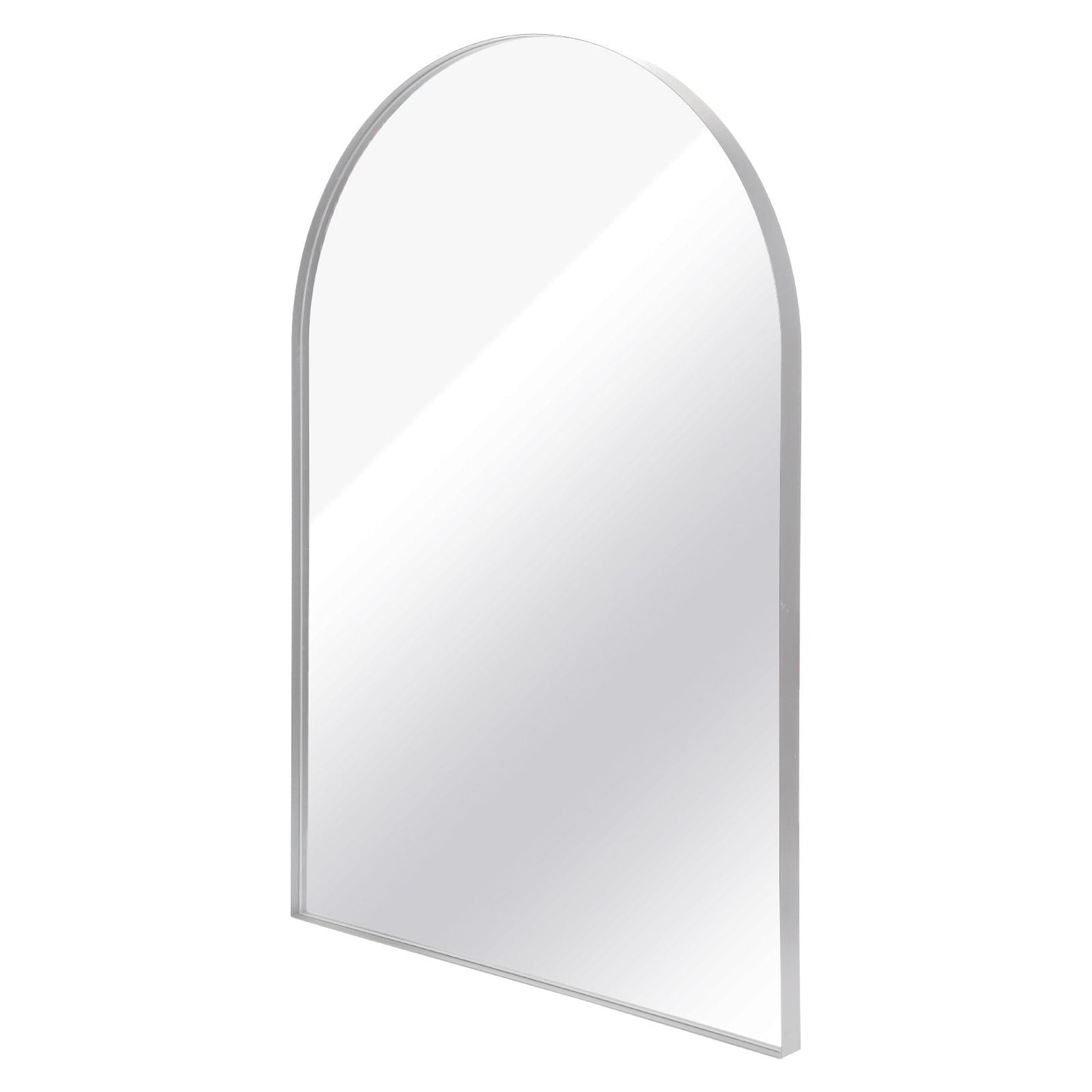 Arched Wall Mirror, 24"×36" Bathroom Mirror Deep Frame, Modern Dresser Mirror Wall Mounted Decor Metal Frame for Bedroom Living Room Entryway Fireplace Mantel Dining Room