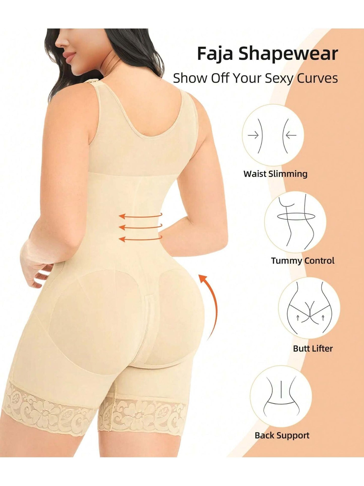 Fajas Colombianas Shapewear for Women Tummy Control Post Surgery Full Body Shaper Butt Lifter with Zipper Crotch,corset tops for women,fajas colombianas moldeadoras