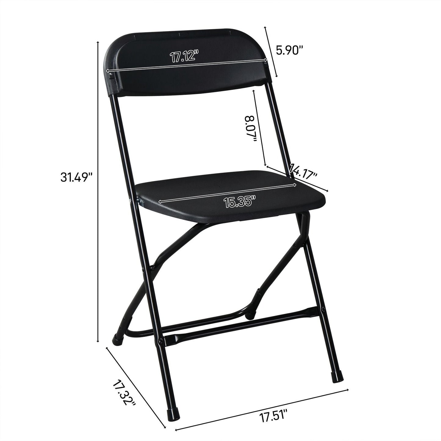 10PCS Heavy Duty Folding Chair 350lbs Capacity Metal Frame Portable Event Chair for Indoor Outdoor Use Stackable and No Assembly Required