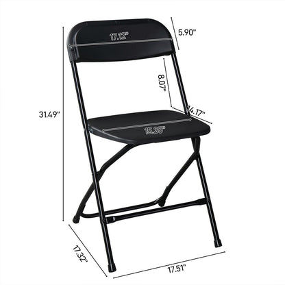 10PCS Heavy Duty Folding Chair 350lbs Capacity Metal Frame Portable Event Chair for Indoor Outdoor Use Stackable and No Assembly Required