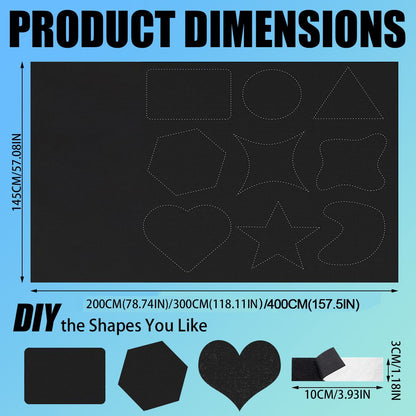 Blackout Curtains with Ruler and Tape Portable Window Curtain Black Oxford Cloth No Drill Window Shades Cuttable Temporary Black Out Shades for Home Indoor Bedroom Livingroom