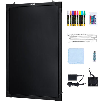 VEVOR LED Message Writing Board, 16"x12" Illuminated Erasable Lighted Chalkboard, Neon Effect Menu Sign Board, Drawing Board with 8 Fluorescent Chalk Markers and Remote Control, for Home Wedding Shop