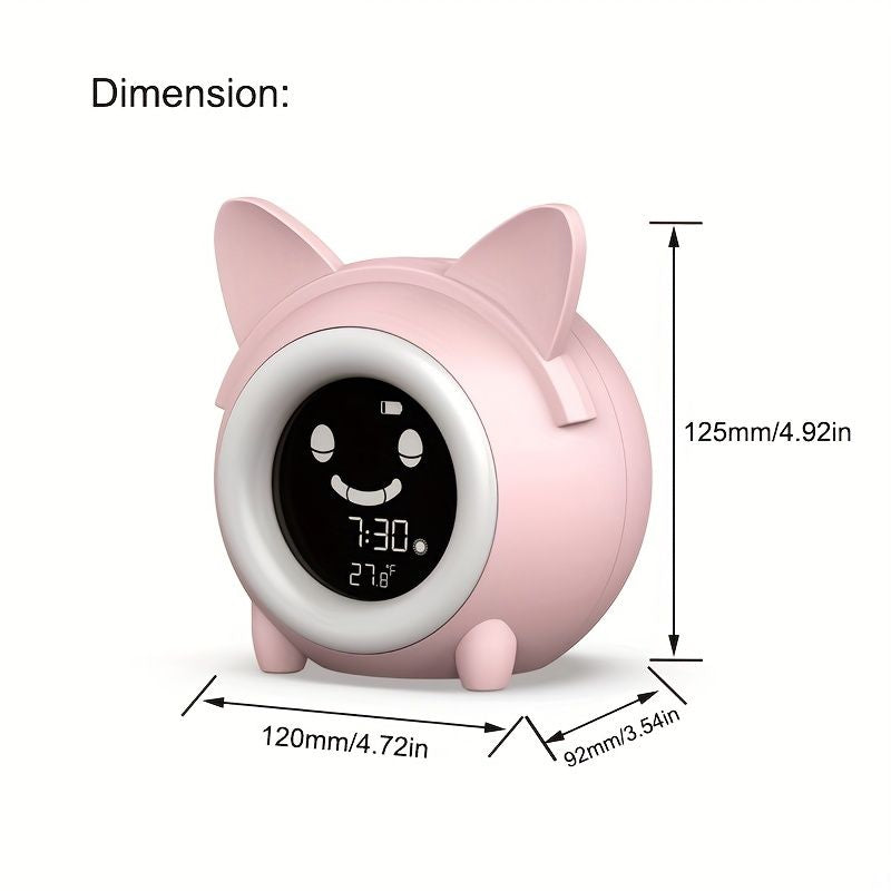 1pc Sleep Training Clock with Night Light, Sound Machine, Nap Timer, Snooze, Indoor Temperature, and Digital Wake Up Clock for Toddlers - Perfect for Boys and Girls Bedroom - Pink/Blue