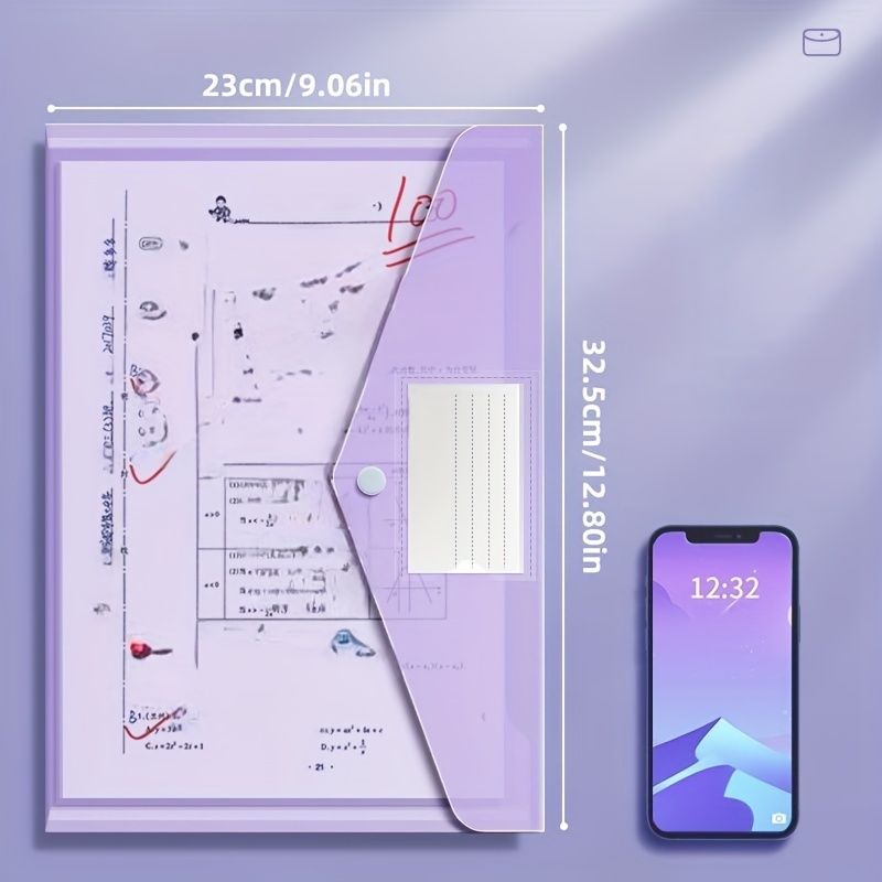 10pcs A4 Document Bags - Morandi Transparent Thickened Snap Button Data Storage - High Value Protection