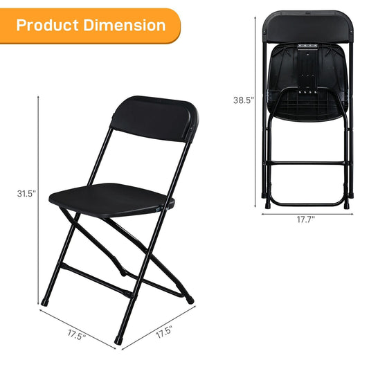 10PCS Heavy Duty Folding Chair 350lbs Capacity Metal Frame Portable Event Chair for Indoor Outdoor Use Stackable and No Assembly Required