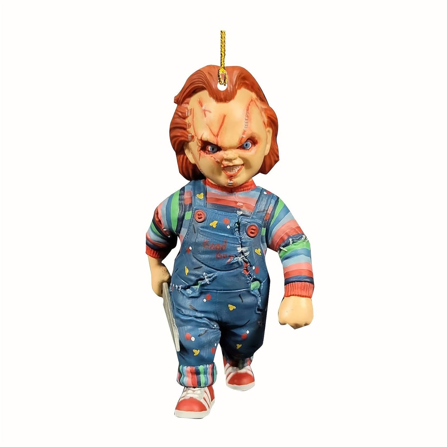 1pc Halloween Decor Horror Movie Character Sculpture Car Hanging Pendant Horror Decoration Funny Pendant Car Dwarf Pendant