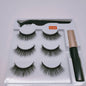 3 Pairs Of Magnetic Eyeliner Liquid False Lashes. Magnetic Adhesive False Lashes. Magnetic Clasp Eyelashes. Magnetic Eyelashes.