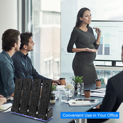 4 Remotes Charging Dock Game Controller Charger 2800mAh Rechargeable Battery Charging Stations w/ LED Indicator for Wii Nintendo