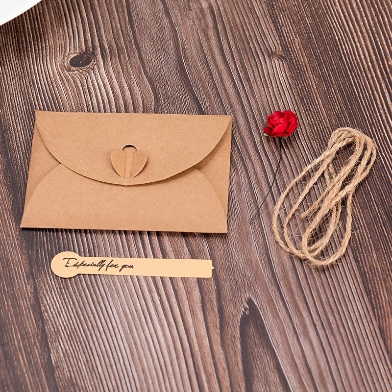 5pcs/set 3D Kraft Paper Envelope Card Flower Bandage Art Envelope Vintage Wedding Supplies