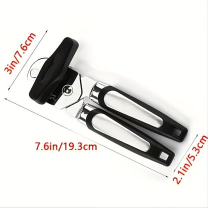 1pc, Heavy Duty Stainless Steel Jar and Bottle Opener - Adjustable and Smooth Edge Manual Hand Held Can Opener for Easy Opening - Perfect for Kitchen and Back to School Supplies