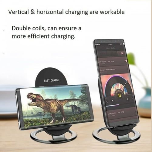 15W Fast Wireless Charger Stand Detachable 2-Coils Charging Pad Slim A4L for Motorola Edge Plus, Google Nexus 6, (2022), DROID MAXX - Nokia XR20, 8 - OnePlus 9 Pro, 8 Pro - Razer Phone 2