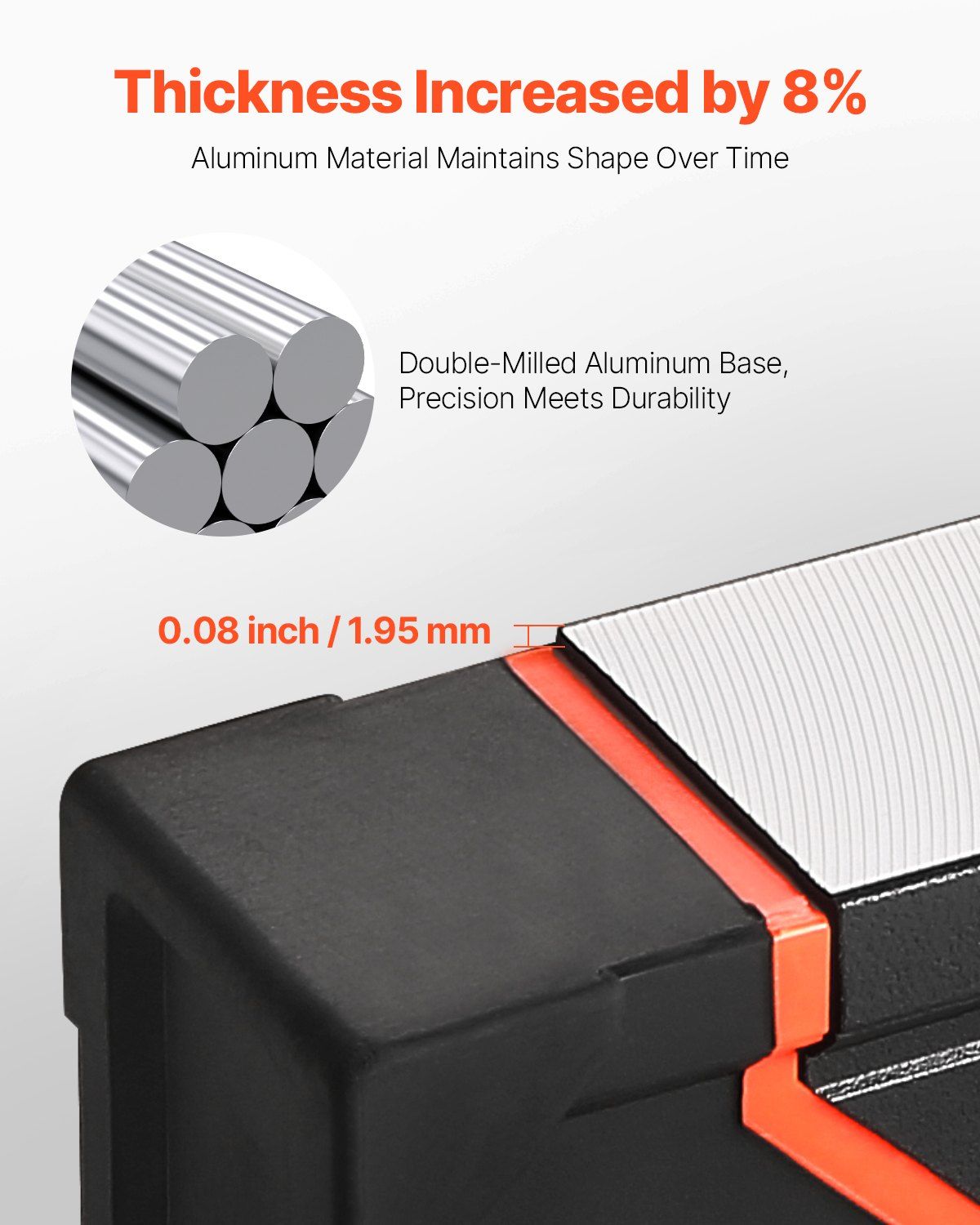 VEVOR 4-Piece Torpedo Level, 48/24/16/10 Inch Box Levels Set, Fluorescent Light Up Bubble Vials Ruler for 45/90/180 Degree, Aluminum Alloy Magnetic Leveler Tool, Shock-Proof