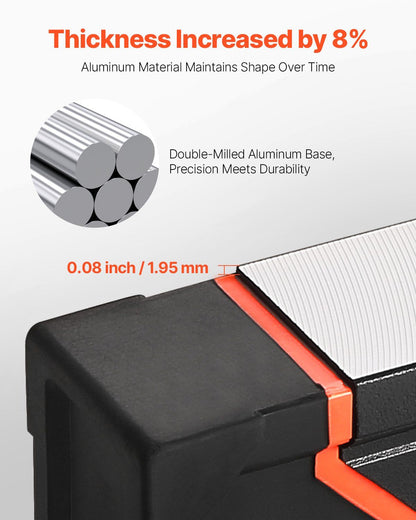 VEVOR 4-Piece Torpedo Level, 48/24/16/10 Inch Box Levels Set, Fluorescent Light Up Bubble Vials Ruler for 45/90/180 Degree, Aluminum Alloy Magnetic Leveler Tool, Shock-Proof