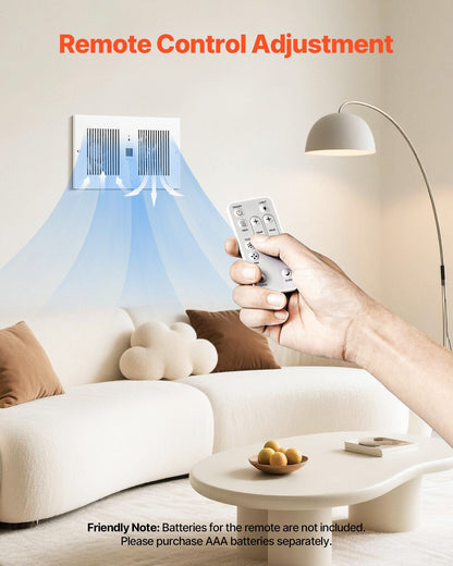 4 Inch Room to Room Fan 2-in-1 300 CFM Through Wall Fan Remote Control