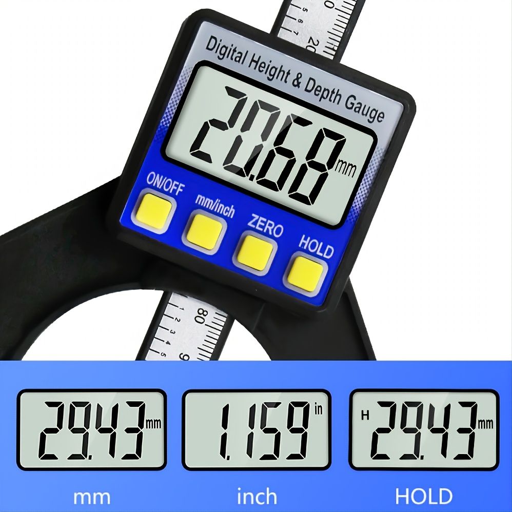 Digital Angle Finder Ruler 80mm Digital Height Depth Gauge Magnetic Smart Measuring Tool Set