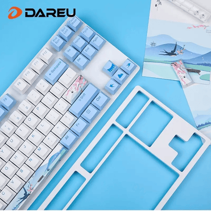 Dareu A87 Spring Swallow Theme 87 Keys Compact Layout Mechanical Gaming Keyboard;  Cherry MX Switch;  PBT Keycaps