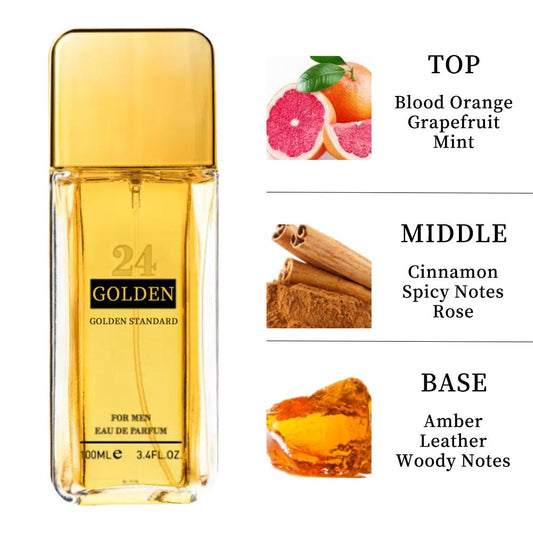 3.4f.0zMen's Eau De Toilette Spray, with Amber & Cinnamon Long-Lasting Perfume, Perfect forDating, Daily Life, Parties, Gift Giving, Notes OfBlood Orange, Grapefruit, Mint
