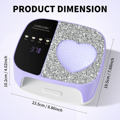 LimeGirl Cordless Nail Dryer for Gel Polish, UV LED Nail Lamp with Fast Curing UV Light & 4 Timer Settings, Portable Rechargeable Gel Lamp Nail Art Tool for Manicure Pedicure at Home & Salon