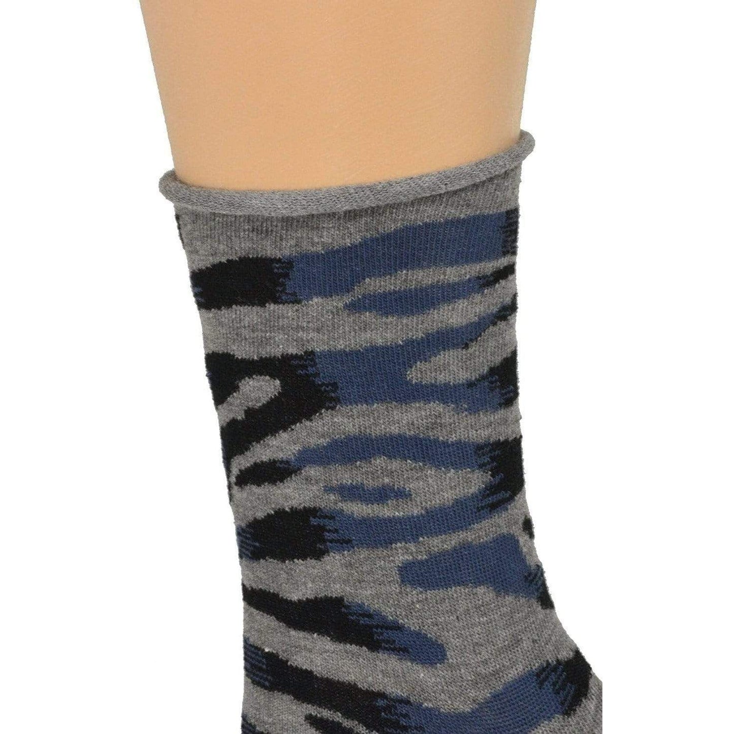 Sierra Socks Zebra Pattern Hi Anklet Casual Cotton Women's 2 Pair Pack