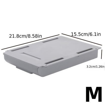 1PC Self Stick Pencil Tray Desk Table Storage Drawer Organizer, Box Under Desk Stand Self-Adhesive Under-Drawer Stationery Storage