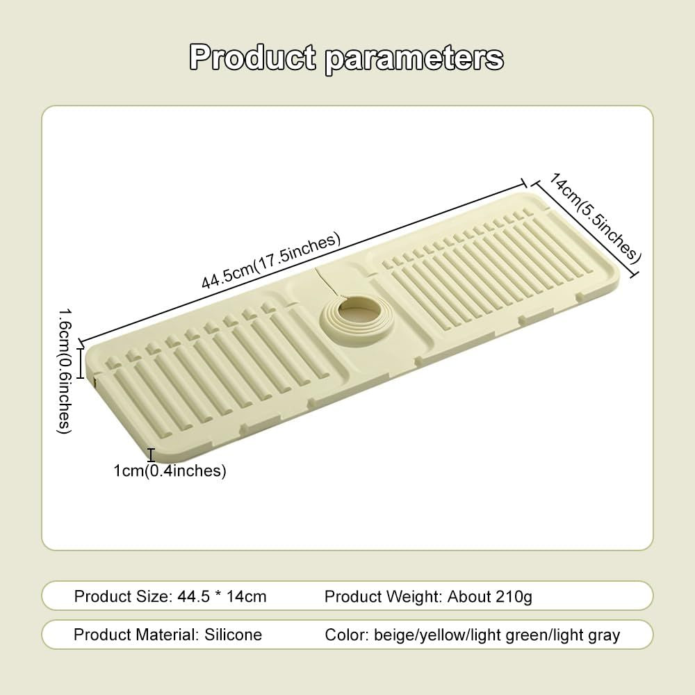 2Pcs Kitchen Sink Splash Guard - Silicone Faucet Handle Drip Catcher Tray Behind Faucet, Kitchen Gadgets Sink Accessories for Kitchen Counter and Bathroom