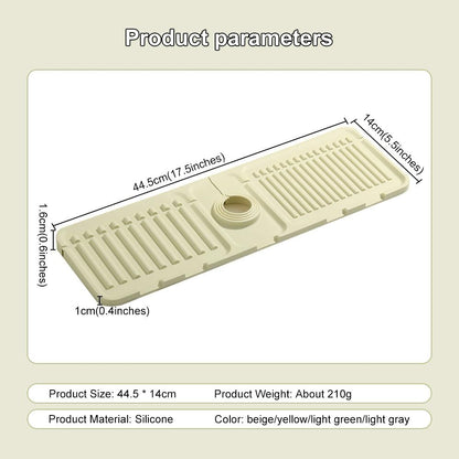 2Pcs Kitchen Sink Splash Guard - Silicone Faucet Handle Drip Catcher Tray Behind Faucet, Kitchen Gadgets Sink Accessories for Kitchen Counter and Bathroom