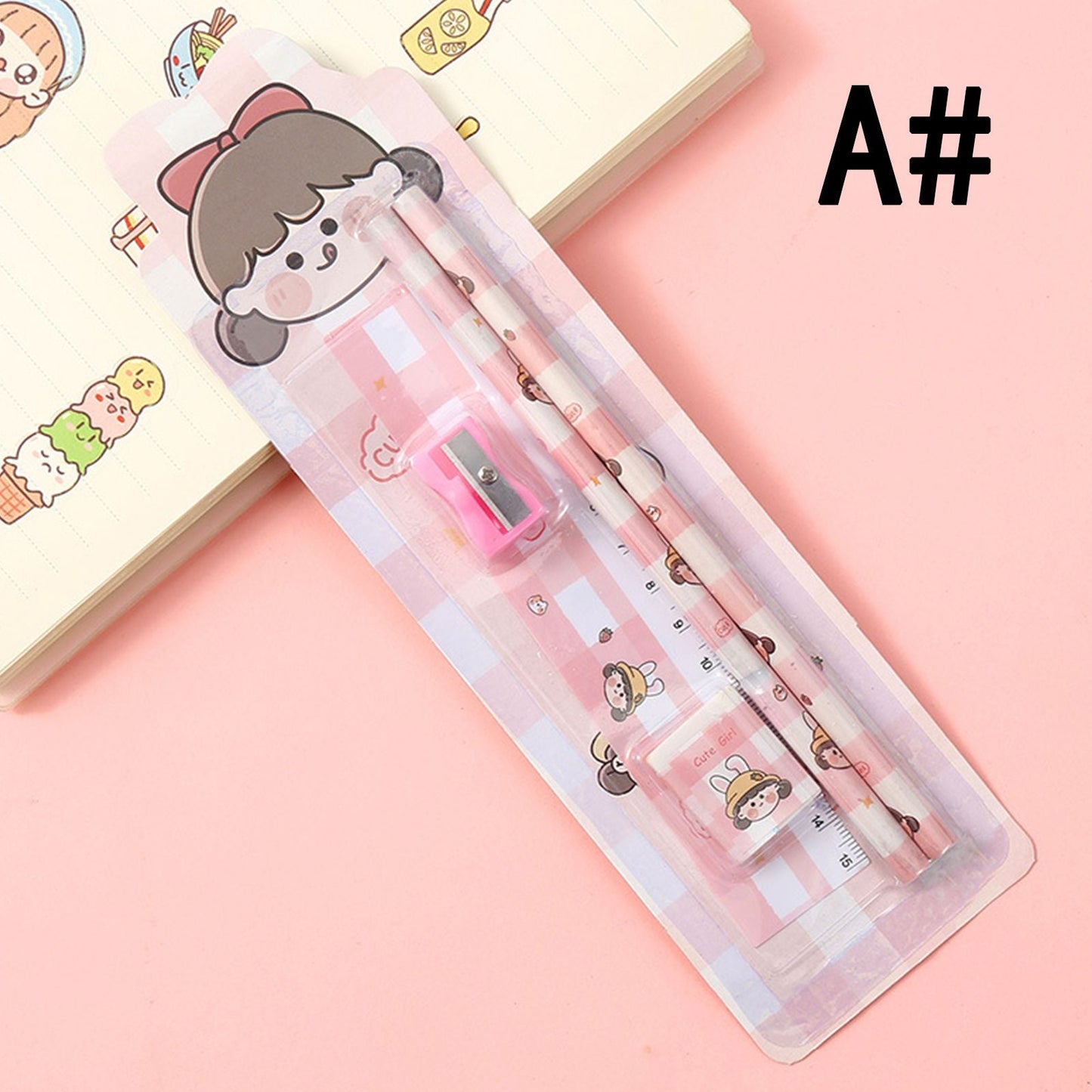 5pcs/Set Cartoon Pencil Set Pencil Funny Writing Tool For Office School