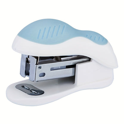 1 Piece Deli Compact Light Blue Stapler For 40 Staples And 12 Sheets Of Paper For Office, School, Booklet Or Book Binding