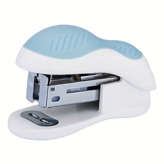 1 Piece Deli Compact Light Blue Stapler For 40 Staples And 12 Sheets Of Paper For Office, School, Booklet Or Book Binding