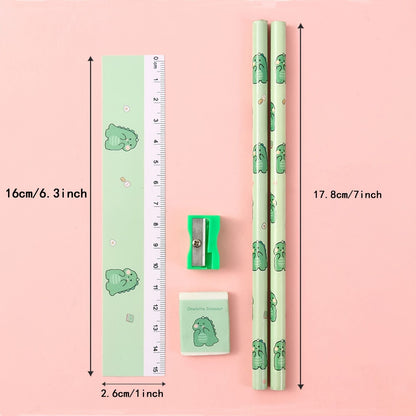 5pcs/Set Cartoon Pencil Set Pencil Funny Writing Tool For Office School