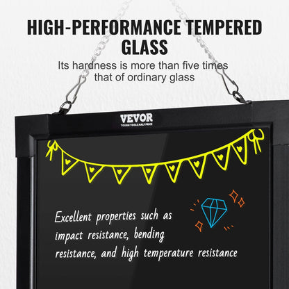 VEVOR LED Message Writing Board, 16"x12" Illuminated Erasable Lighted Chalkboard, Neon Effect Menu Sign Board, Drawing Board with 8 Fluorescent Chalk Markers and Remote Control, for Home Wedding Shop