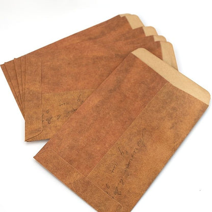 20pcs Retro Distressed Color Fire Paint Kraft Paper Envelope Postcard Storage Bag Paper Bag